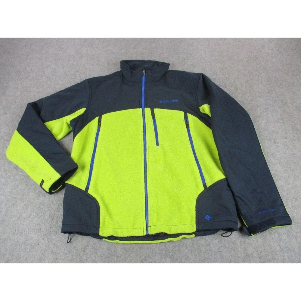 Columbia Jacket Mens Large Green Black Omni-Heat Interchange Insulated Coat